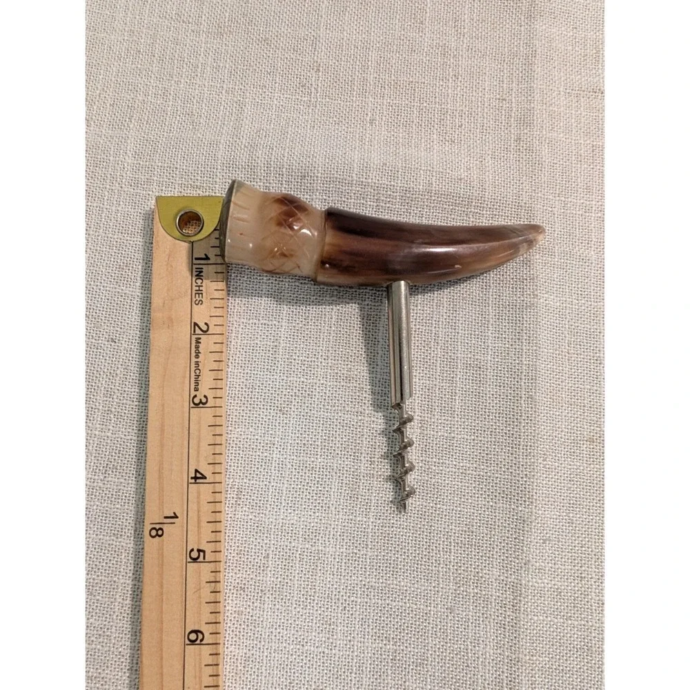 Horn Handle Animal Shape Corkscrew Barware Vintage Decorative